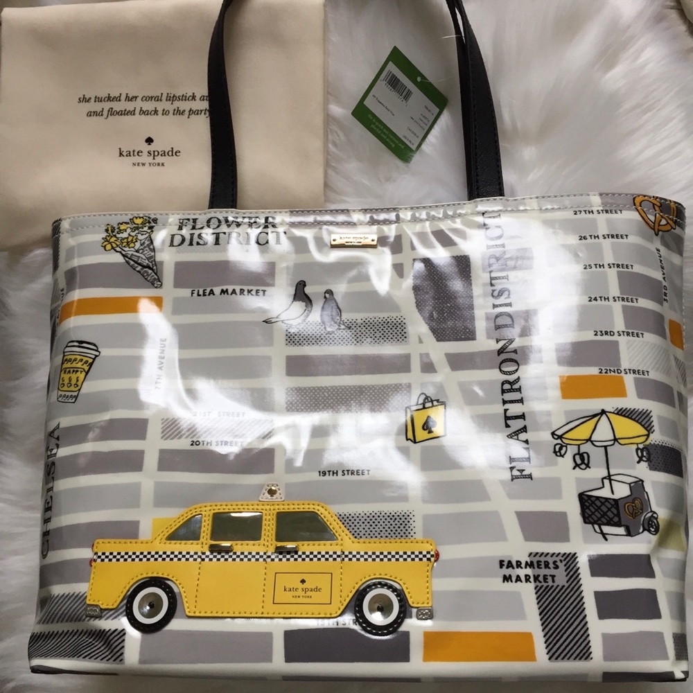 NWT Kate Spade New York Francis Yellow Taxi Tote - Picture 3 of 8